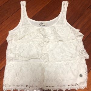 Abercrombie White Lace Tank Top